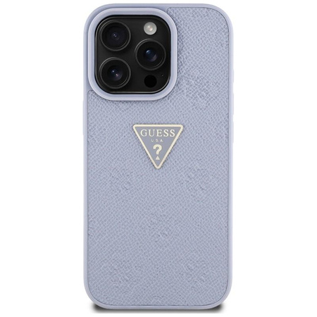 Guess Hot Stamp 4G Pattern Triangle Metal Logo - Case for iPhone 16 Pro Max (purple)