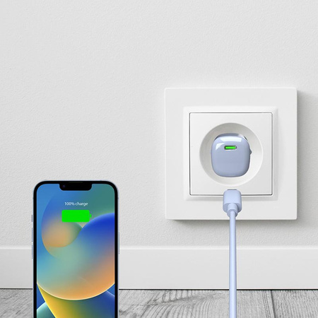 PURO MiniPro Wall Charger GaN - Ladegerät 1 x USB-C 20W PD (blau)