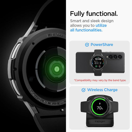 Spigen Liquid Air - Étui pour Samsung Galaxy Watch 6 Classic 47 mm (Noir)