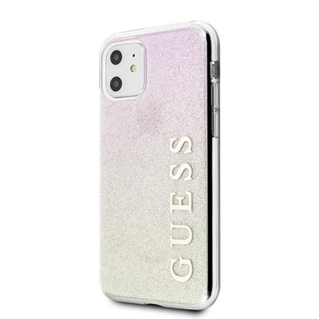 Guess Glitter Gradient - Coque iPhone 11 (Or/Rose)