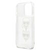 Karl Lagerfeld Glitter Karl & Choupette Head - iPhone 13 Pro Max Case (silver)