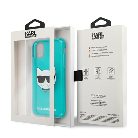 Karl Lagerfeld Choupette Head - Etui iPhone 11 (fluo niebieski)