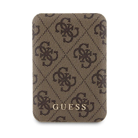 Guess Bundle Pack MagSafe 4G Metal Gold Logo - Case set + Power Bank 5000mAh MagSafe iPhone 15 (brown)