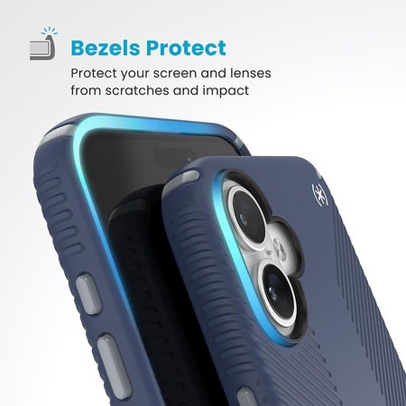 Speck Presidio2 Grip ClickLock & MagSafe - Etui iPhone 16 Plus (Coastal Blue / Dust Grey / White)