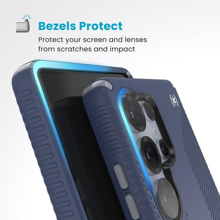 Speck Presidio2 Grip Magnet - Samsung Galaxy S25 Ultra MagSafe Case (Küstenblau/Staubgrau/Weiß)