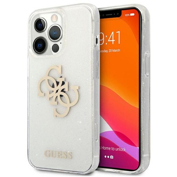 Guess Glitter 4G Big Logo - iPhone 13 Pro Max tok (átlátszó)