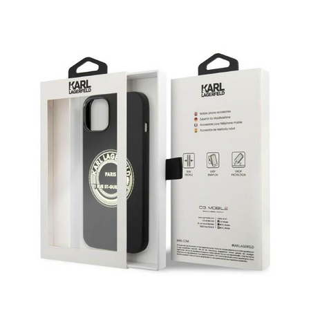 Karl Lagerfeld Silicone RSG - pouzdro pro iPhone 14 Plus (černé)