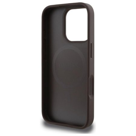 Guess Pfingstrose auf 4G Hintergrund MagSafe - iPhone 16 Pro Max Tasche (braun)