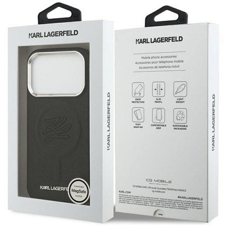 Karl Lagerfeld Initial & Metal Logo MagSafe - Case for iPhone 17 Pro Max (black)