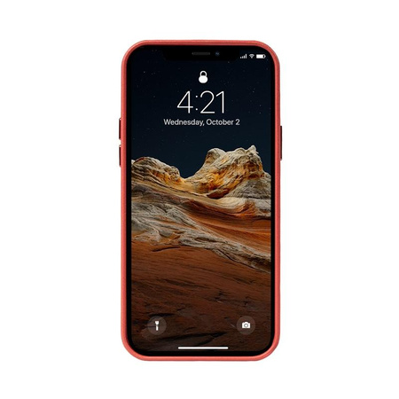 Crong Essential Cover - Etui en cuir pour iPhone 12 Pro Max (rouge)