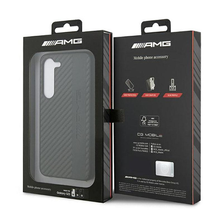 AMG Carbon Stripe & Embossed - pouzdro Samsung Galaxy S23 (černé)