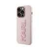 Karl Lagerfeld 3D Rubber Glitter Logo - Coque iPhone 15 Pro Max (rose)