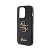 Guess Glitter Script Big 4G - Case for iPhone 15 Pro (Black)