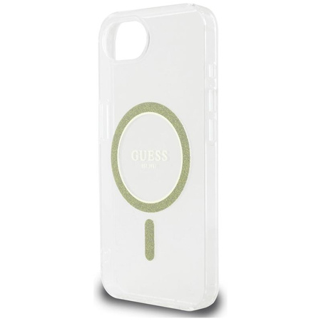 Guess IML Glitter Circle MagSafe - Etui do iPhone 16e (przezroczysty)