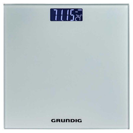 Grundig - Elektronische Personenwaage, Glas, bis zu 180 kg (silber)