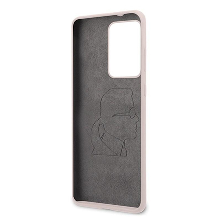 Karl Lagerfeld Vollsilikon Iconic - Samsung Galaxy S20 Ultra Tasche (Hellrosa)