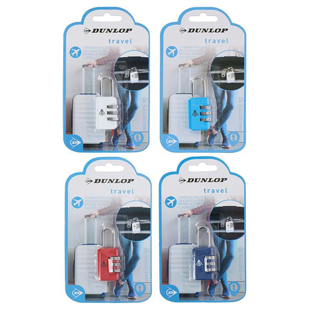 Dunlop - Padlock for suitcase, combination (navy blue)