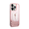 Karl Lagerfeld Liquid Glitter Big Logo Case - Hülle für iPhone 14 Pro (Rosa)