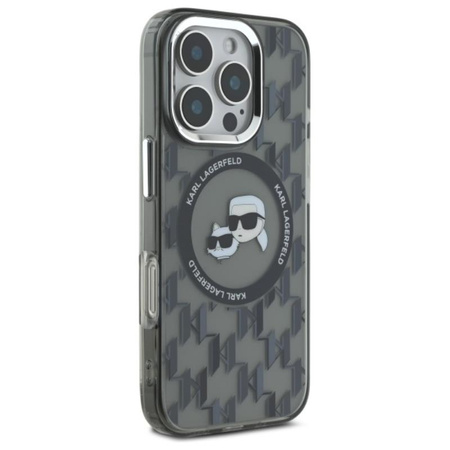 Karl Lagerfeld IML Monogram Karl & Choupette Head MagSafe - iPhone 16 Pro Max tok (fekete)