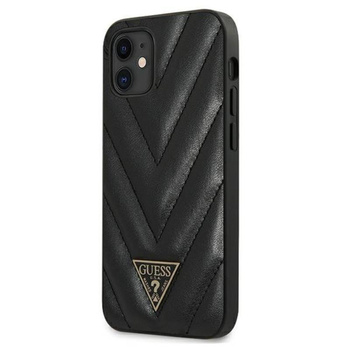 Guess V Quilted - iPhone 12 mini Tasche (schwarz)