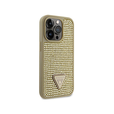 Guess Rhinestone Triangle - Case for iPhone 14 Pro (Gold)