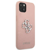 Guess Saffiano 4G Big Silver Logo - étui pour iPhone 13 mini (rose)