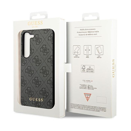 Guess 4G Metal Gold Logo - pouzdro pro Samsung Galaxy S24+ (černé)