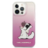 Karl Lagerfeld Choupette Fun - pouzdro pro iPhone 13 Pro (růžové)