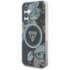 Guess Glitter Flowers Triangle Buttons MagSafe - étui pour Samsung Galaxy S25 (noir)