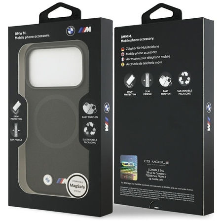 Etui do iPhone 17 Pro Max do MagSafe BMW M Oryginalny Skórzany Czarny Case