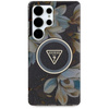 Guess Glitter Flowers Triangle Buttons MagSafe - Case for Samsung Galaxy S25 Ultra (black)