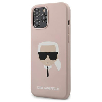 Karl Lagerfeld szilikon ikonikus Karl`s Head - iPhone 12 Pro Max tok (rózsaszín)
