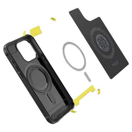 Spigen Rugged Armor MagSafe - Étui pour iPhone 15 Pro Max (Noir mat)