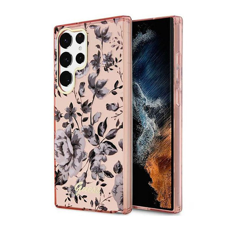 Guess Flower Collection - Case for Samsung Galaxy S23 Ultra (Pink)