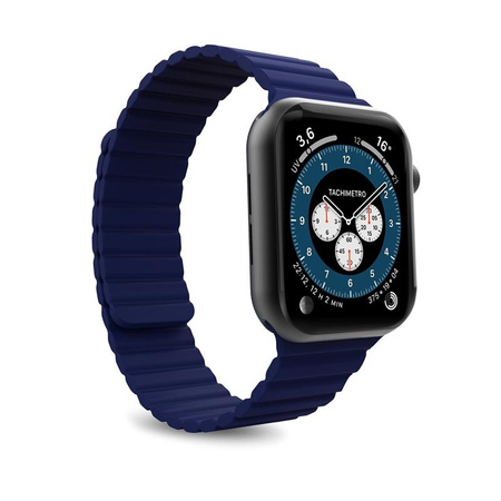 PURO ICON LINK - Bracelet magnétique pour Apple Watch 42/44/45 mm (M/L) (bleu marine)