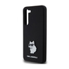 Karl Lagerfeld Silicone Choupette Metal Pin - Tasche Samsung Galaxy S24+ (czarny)