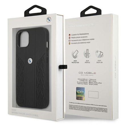 BMW Leather Curve Perforate HC - iPhone 13 mini case (black)