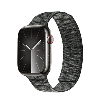 Crong Melange - Magnetisches Armband für Apple Watch 44/45/46/49 mm (schwarz melange)