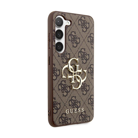 Guess 4G Großes Metall-Logo - Samsung Galaxy S24 Tasche (braun)