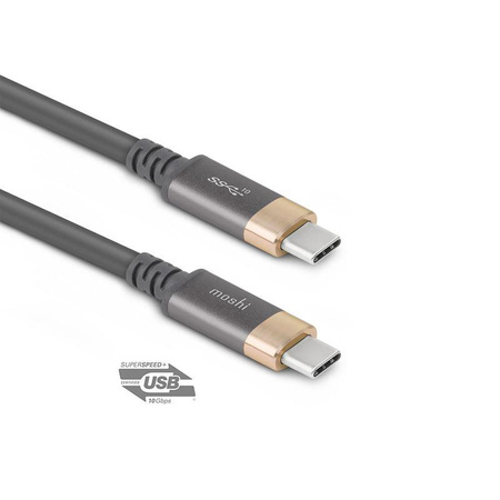 Moshi USB-C Monitor Cable - USB-C Power Delivery 100W cable with 4K/60 Hz (HDR) support (Gray/Gold)