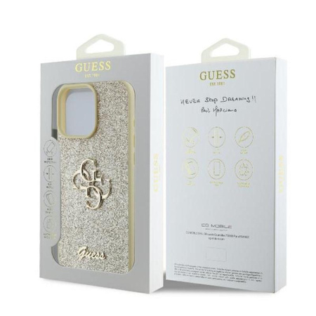 Guess Fixed Glitter Big 4G - iPhone 16 Pro Tasche (Gold)