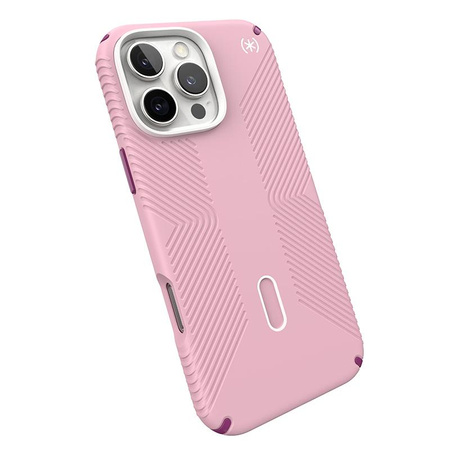 Speck Presidio2 Grip ClickLock & MagSafe - Coque pour iPhone 16 Pro Max (Wednesday Pink / Boysenberry Purple / White)