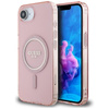 Guess IML Glitter Circle MagSafe - tok iPhone 16e készülékhez (rózsaszín)