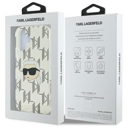 Karl Lagerfeld IML Karl Head Electroplated - iPhone 16 tok (átlátszó)
