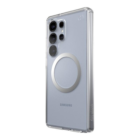 Aimant Speck Presidio Perfect-Clear - Étui Samsung Galaxy S25 Ultra MagSafe (transparent / finition chromée / argent serein)