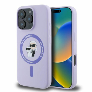Karl Lagerfeld Silikon Karl & Choupette Ring MagSafe - iPhone 16 Pro Tasche (lila)