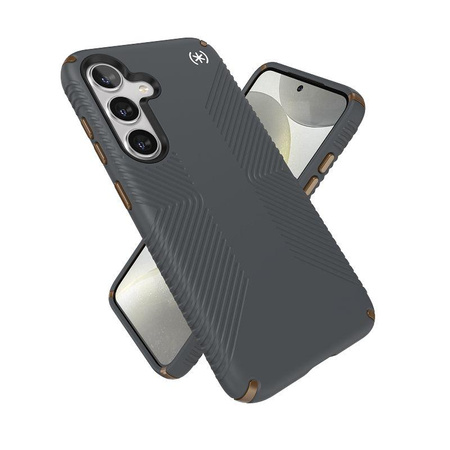 Speck Presidio2 Grip - Étui Samsung Galaxy S24 (Gris anthracite / Bronze froid)