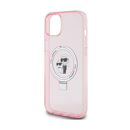 Karl Lagerfeld Ring Stand Karl & Choupette MagSafe - iPhone 15 Plus Case (pink)