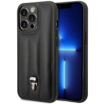 Karl Lagerfeld Quilted Puffy Ikonik Pin - Coque pour iPhone 14 Pro (Noir)