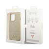 Guess Glitter Flakes Metal Logo Case – Etui iPhone 14 Pro Max (złoty)